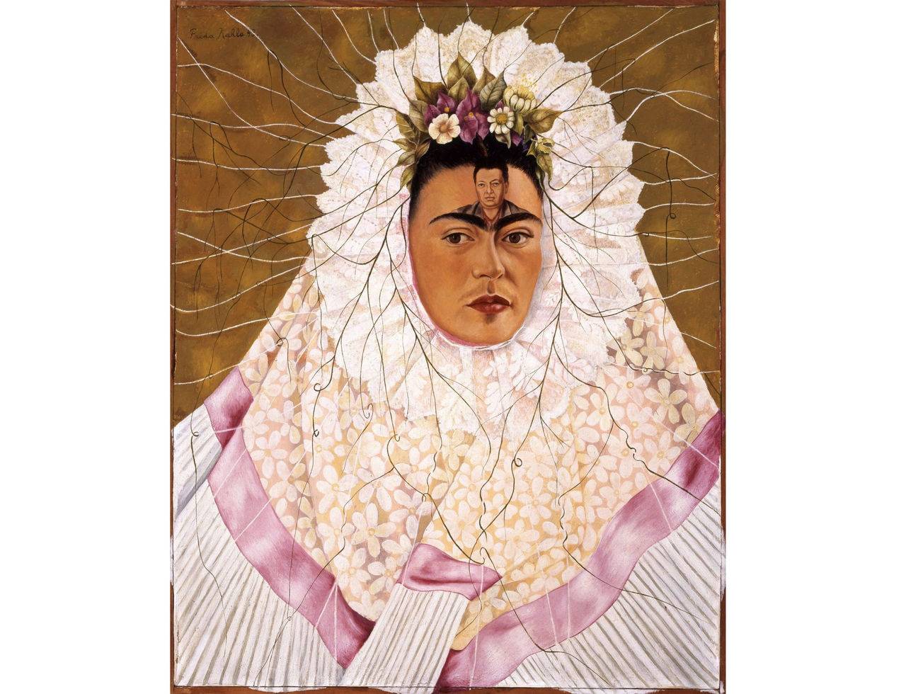 Frida Khalo - Diego en mi pensamiento, 1943 -  © 2026 Banco de México Diego Rivera & Frida Kahlo Museums Trust - Av. 5 de Mayo No. 2, col. Centro, alc. Cuauhtémoc, c.p. 06000, Mexico City 