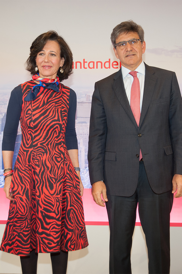 La presidenta de Banco Santander, Ana Botín, y el consejero delegado, José Antonio Álvarez 