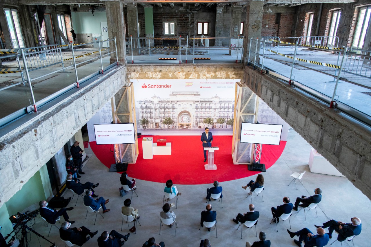 20/05/2021 SANTANDER/ CANTABRIA  Acto colocación de la primera piedra de las obras de la sede del Banco Santander para transformarlo en museo