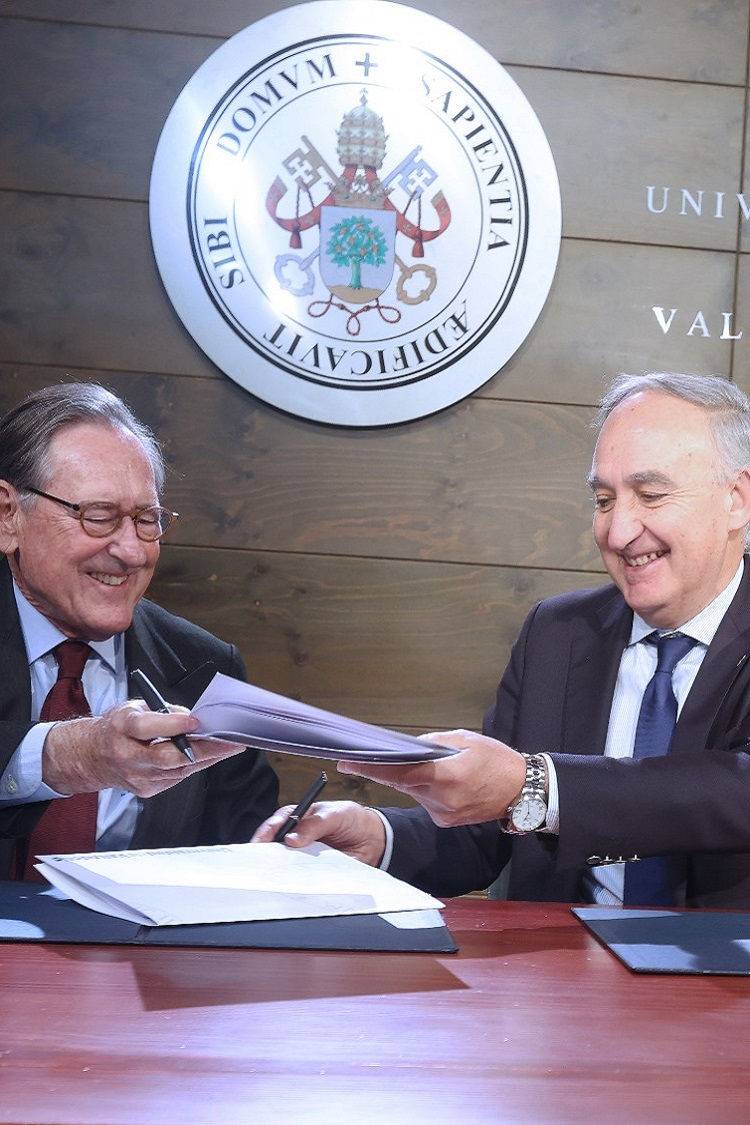 El presidente de Santander Universidades con el Rector de la Uva