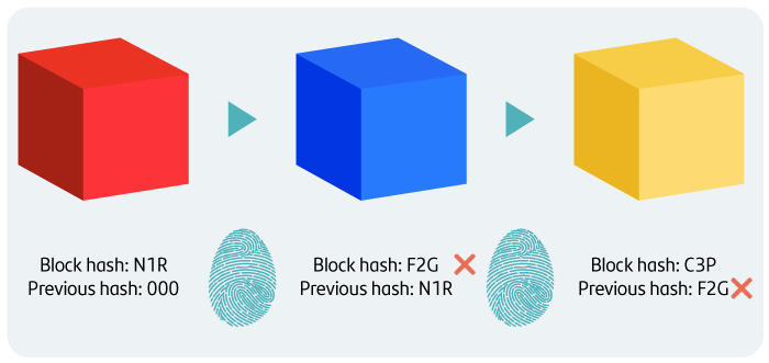 Blocks in a blockchain