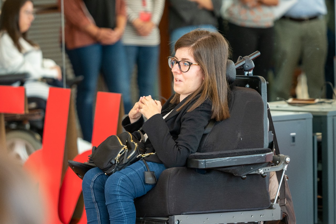 Estudiante en un encuentro de la Fundación Universia