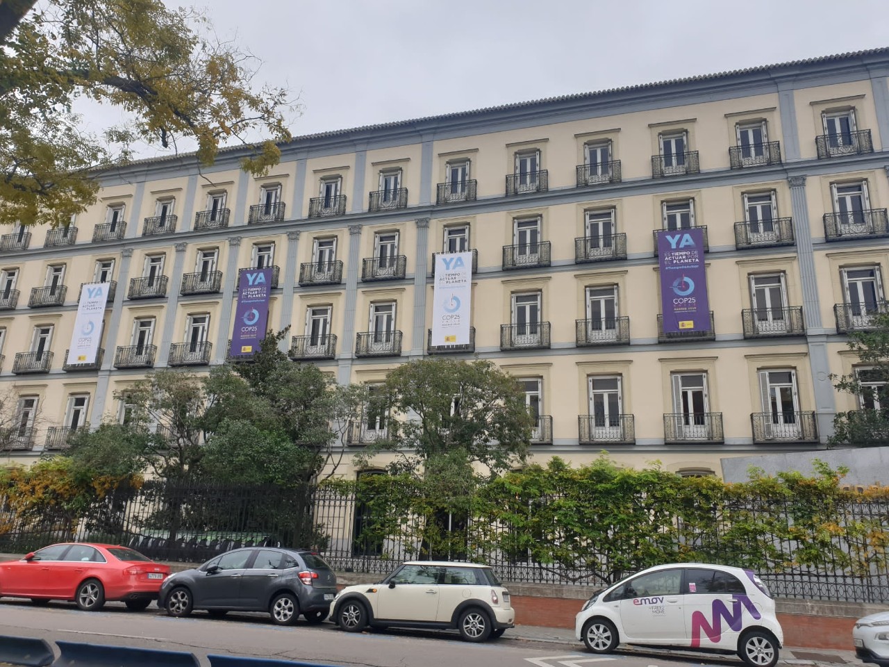 The façade of some of our buildings adorned with material relating to sustainability